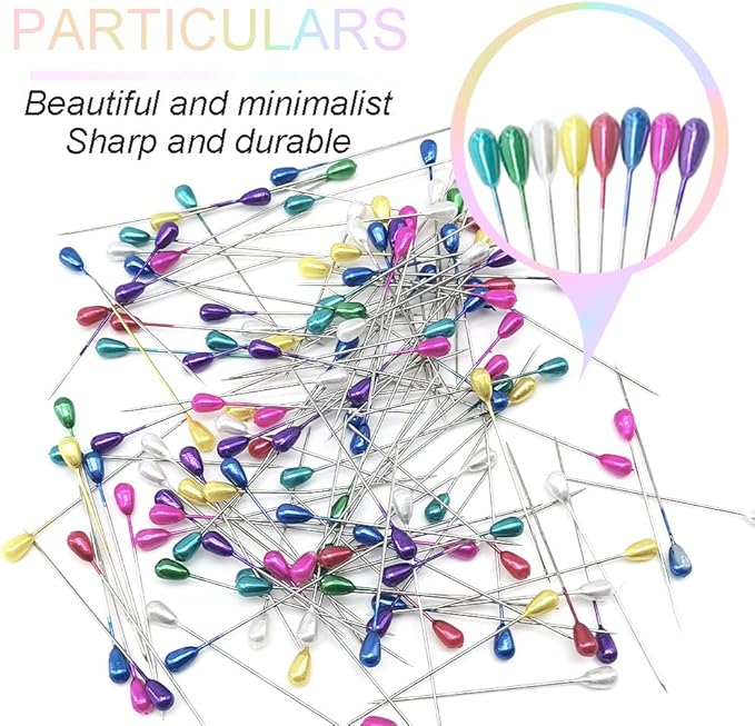 150 Pieces Colorful Pearl Head Pins Corsage Pins 55mm/2.17in Sewing Pins Straight Pin Wedding Bouquet Pin for DIY Decoration Craft and Sewing Project (55mm/SDC)