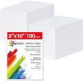 Simetufy 100 Pack 8x10 Bulk Canvas Boards for Painting Value Pack Small Flat Canvas Panels 100% Cotton for Gouache Watercolor Acrylic Oil Paint, for Art Class & Party