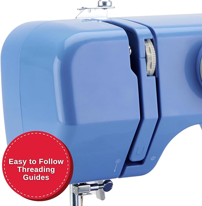 SINGER M1000 Mending Machine | Compact, Lightweight & Portable With 32 Stitch Applications & LED Light | Great for Light to Medium Weight Fabrics & Repairs – Blue