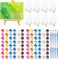 8 Set Mini Acrylic Paint Set, Mini Canvas Painting Kit, Small Canvas with Easel, Acrylic Paints,Brush, Minis Easel with Canvases for Kids Adults Classroom Birthday Painting Party (6 x 8Inch)