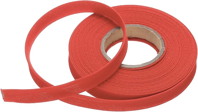MECCANIXITY 1/2 Inch Single Fold Bias Tape Polyester Continuous Bulk Bias Tape for Sewing,Seaming Quilting Hemming Binding Crafts (Red 10 Yards)