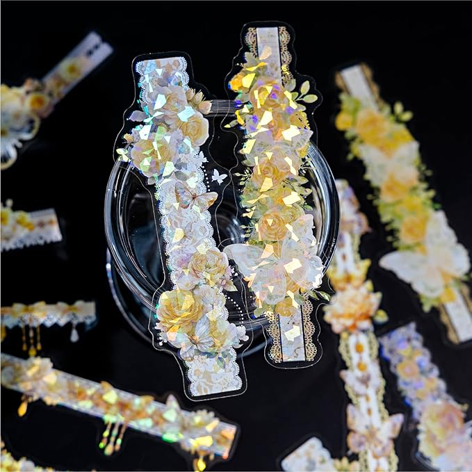 Alideco 120pcs Scrapbook Stickers Vintage Flower Butterfly Scrapbooking Junk Journal Crafts Embelishment Decoration Stickers (youchangmengjing)