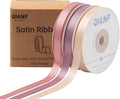 Dusty Rose Double Face Satin Ribbon 3/8 Inch x 45 Yards Champagne Pink/Rose Gold/Mauve Fabric Ribbon for Gift Wrapping, Flower Bouquets, Bows Making, Wedding Decor (3 Rolls *15Yd)