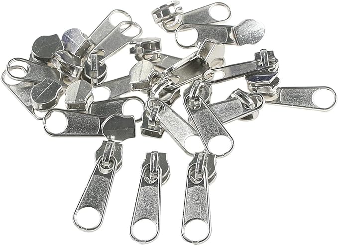 Leekayer #5 White Nylon Coil Zippers by The Yard Bulk 10 Yards with 25pcs Silver Sliders for DIY Sewing Tailor Craft Bag(White)