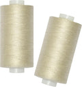 All Purpose Sewing Thread-2 Spools of Hand Polyester Sewing Thread for Sewing Machine for Hand and Machine Sewing(Light Beige, 2 spools)