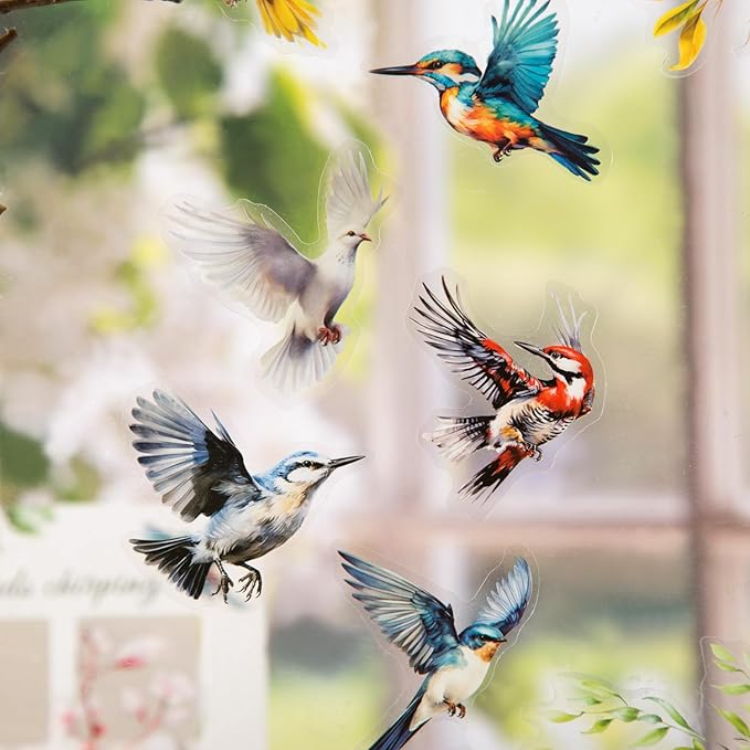 Alideco 120pcs Scrapbook Stickers Vintage Flowering Birdsong Scrapbooking Junk Journal Crafts Embelishment Decoration Stickers (huazhiniaoming)
