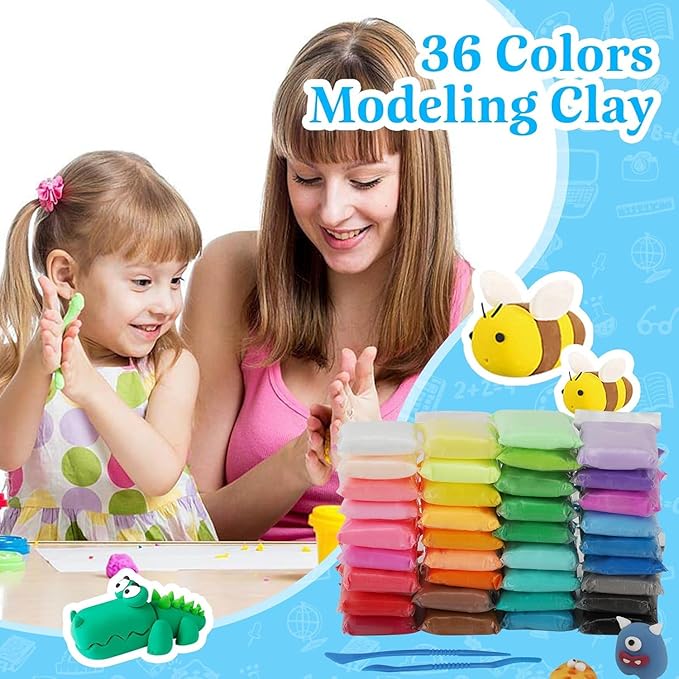 Air Dry Clay, 36 Packs Brown Air Dry Foam Clay, 19oz Soft Modeling Clay Super Light Weight Air Dry Clay Perfect for Arts Crafts