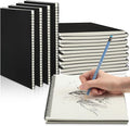 Gueevin 24 Pack Sketch Books Bulk 7.5" x 10" Spiral Bound Sketch Pads for Drawing Hardcover 60 Sheets Bulk Sketchbooks for Artist Adult Art Supplies Pencil Pastel,100gsm (Black)