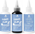 Liquid Polymer Clay, Liquid Clay for Polymer Clay Oven-Bake, for DIY Enthusiasts, Education and Crafting, Easy to Shape & Multi-Mold Compatible, Black 60ml, White 60ml, Transparent 60ml