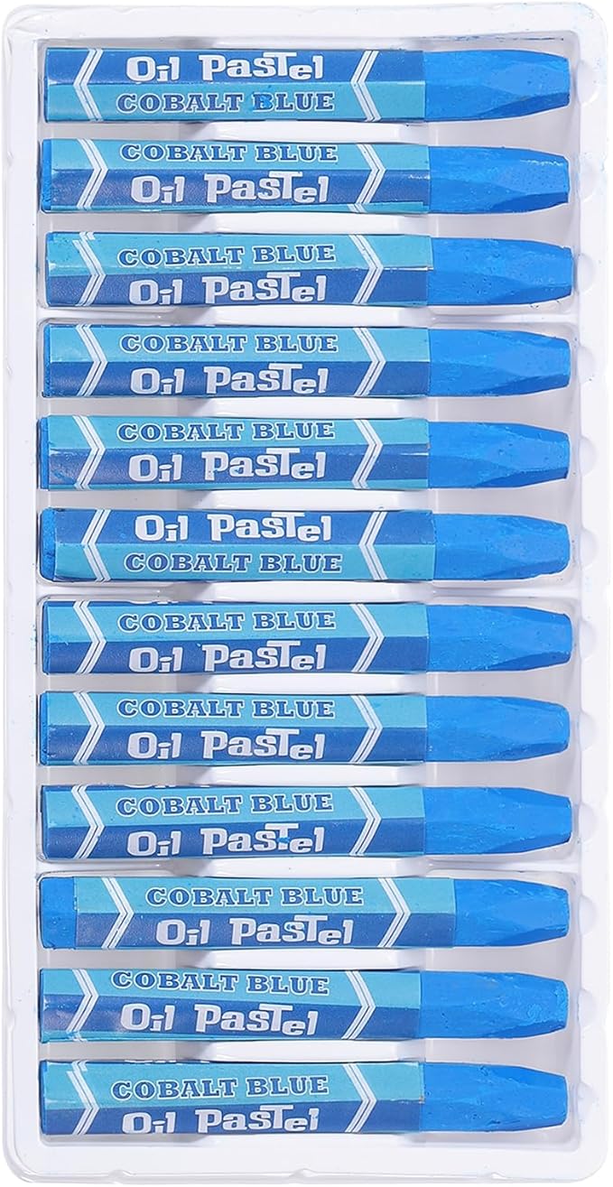 PATIKIL Cobalt Blue Oil Pastels, 48Pcs Soft Oil Crayons Pastels Stick Vibrant and Creamy Art Supplies Bulk for Artists Beginners Art Painting Drawing Blending Graffiti Gallery