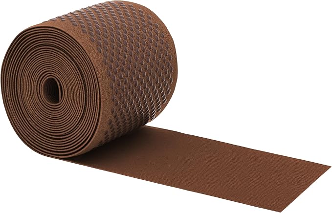 Mandala Crafts 3 Inch Elastic Silicone Gripper Tape for Clothing - 5 Yds Dotted Non Slip Elastic Band for Sewing - Brown Silicone Flat Fabric Stretchy Ribbon Straps