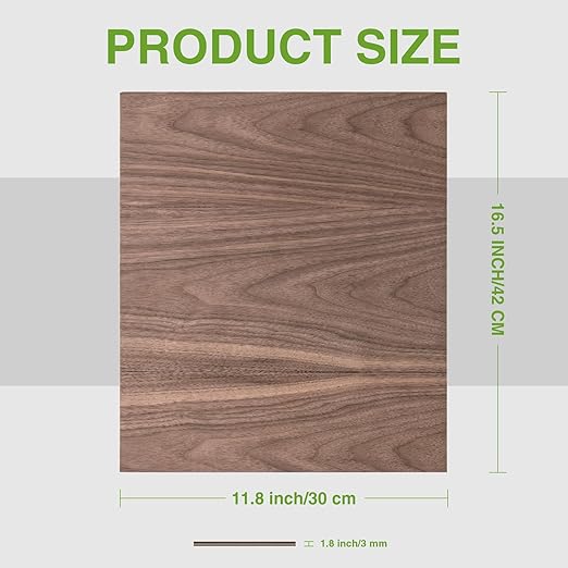Rowood 6 Pack Plywood 1/8,2 Pack Walnut+2 Pack Basswood+Double Pack Birch,12x16.5x1/8inch,Thin 3mm Unfinished Plywood for Laser Cutting & Engraving,DIY Adult Craft Kits for Models Drawing,Wood Burning