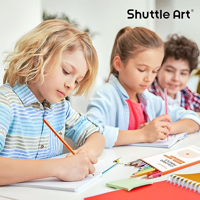 Shuttle Art 144 PCS Colored Pencils Bulk, 12 Assorted Colors, Pack of 12, Break-Resistant, Pre-sharpened Colored Pencils for Kids, Bulk Pack School Supplies for Teachers & Students