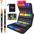 Dual Markers Brush Pens for Adult Coloring Books, 72 Colors Art Marker Set with Fine & Brush Tip Pen for Bullet Journaling, Coloring, Drawing, Hand Lettering, Calligraphy, Art Supplies