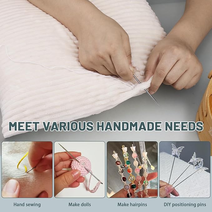 Large Sewing Needle 4" Hand Sewing Needles Embroidery Needles Upholstery Needles for Hand Sewing with Needle Storage Tube for Repairing, Quilting, Stitching