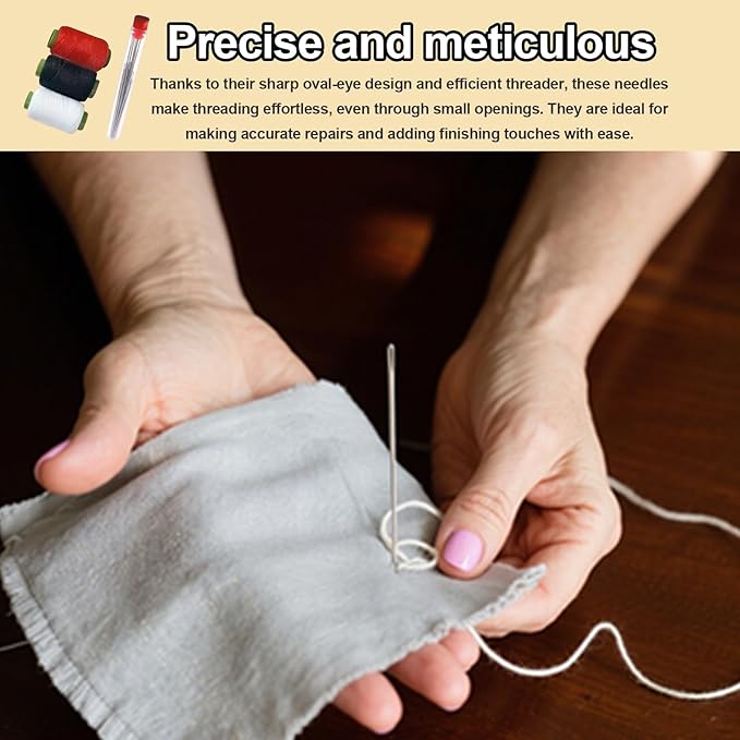 Wshxjzyay 37 Piece Sewing Tool Set, 37 Piece Sewing Kit Stainless Steel Needles, Portable DIY Hand Made Craft Set, Multi-Purpose Needle and Thread Kits