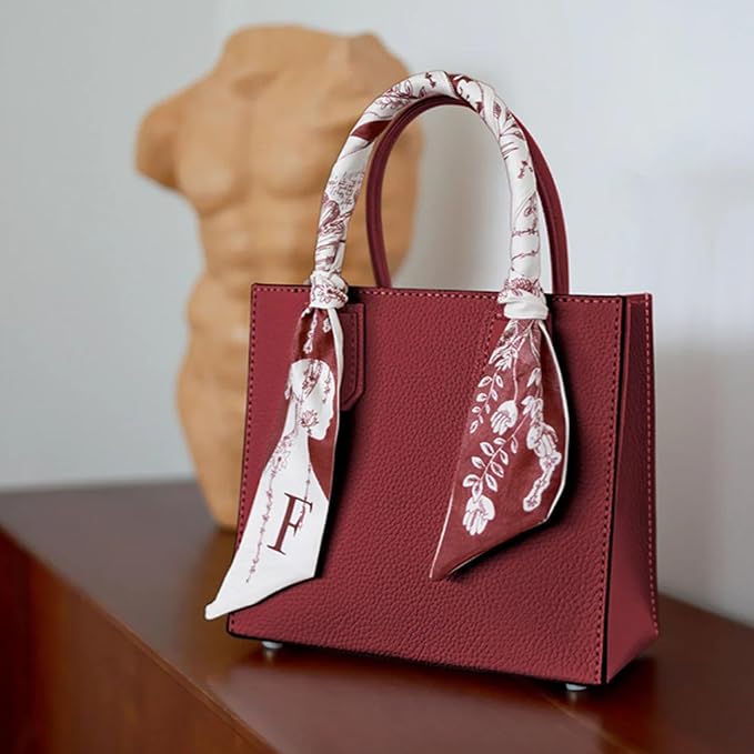 POPSEWING Top Grain Leather Mini Tote Handbag DIY Kit, Crossbody Shoulder Bag with Sewing Kits for Women, Girls, DIY Leather Bag Kit for Personalized Gift (Red)