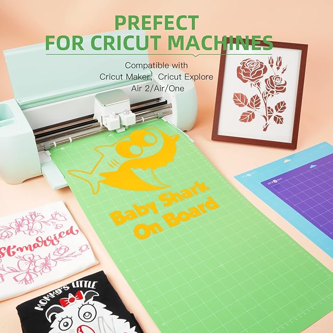 HTVRONT Standard Grip Cutting Mat, 3 Pack Cutting Mat 12x24 Compatible with Cricut Maker 3/Maker 4/Maker/Explore 3/4/Air 2/One, Standard Adhesive Sticky Quilting Cutting Mats Replacement Accessories