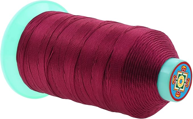 Mandala Crafts Size 346 210D T350 Bonded Nylon Thread - Wine 415 YDs Tex 350 Heavy Duty Sewing Threads for Leather, Jeans, Weaving, Outdoor Marine Upholstery