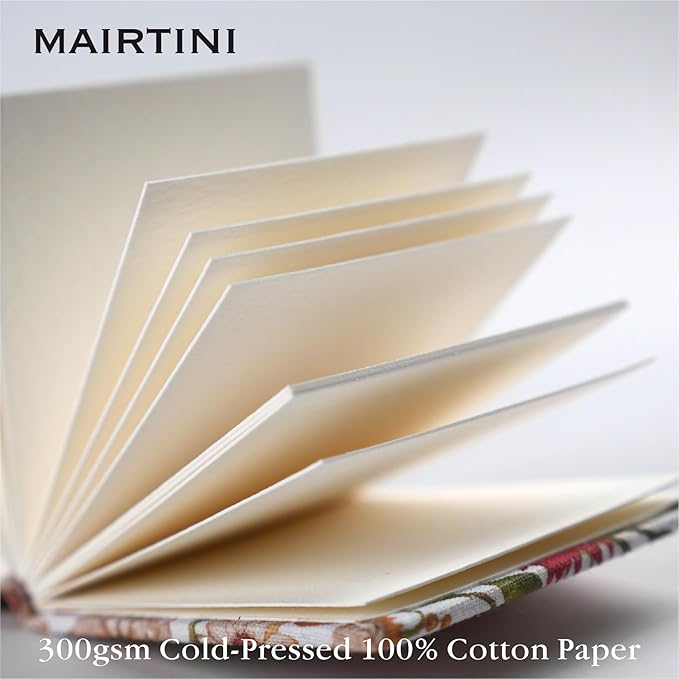 Mairtini Bouguereau Series Mini Watercolor Travel Set 6 Colors with Mini Wooden Case Watercolor Paint Kit with Two Travel Brushes and One Watercolor Pad for Painting Outside
