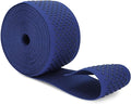 Mandala Crafts 2.5 Inch Elastic Silicone Gripper Tape for Clothing - 5 Yds Dotted Non Slip Elastic Band for Sewing - Navy Blue Silicone Flat Fabric Stretchy Ribbon Straps
