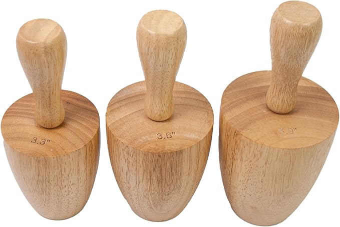 Cup Pottery Molds Clay Tools 3.3" & 3.6" & 3.9" Set of 3 Wooden Pottery Tools for Creating Pottery Mug Vases (Style B)
