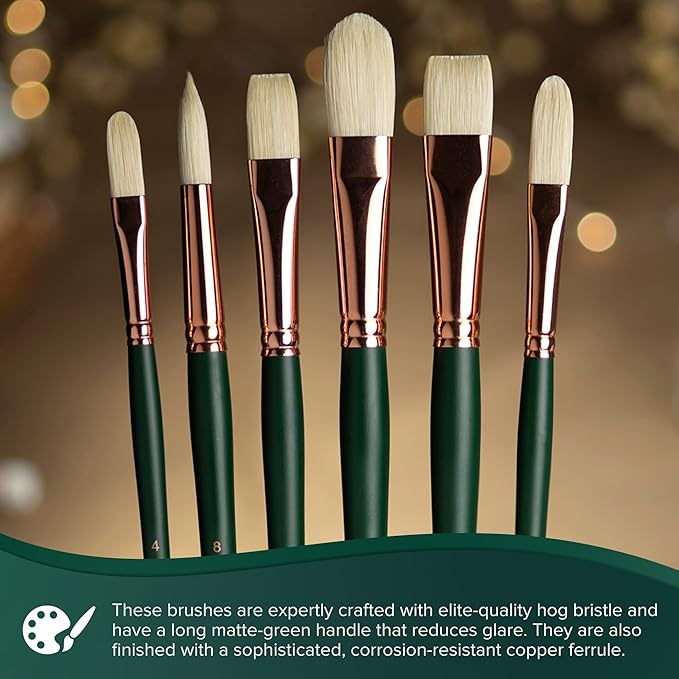 Silver Brush Limited 1027-4 Grand Prix Xtra Long Filbert Paintbrush for Oil Painting, Size 4, Long Handle