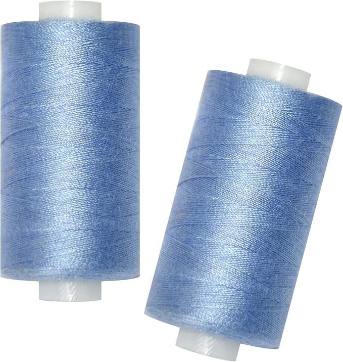 All Purpose Sewing Thread-2 Spools of Hand Polyester Sewing Thread for Sewing Machine for Hand and Machine Sewing(Sky Blue, 2 spools)