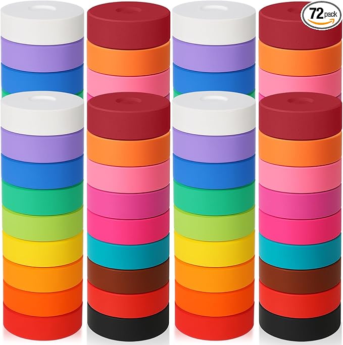 Nuanchu 72 Pcs Tempera Paint Cakes 18 Colors Large Washable Cake Paint 2.24 x 0.71inch Paints Blocks Art Supplies for Classroom Art Painting Drawing