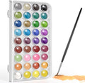 GOTIDEAL Watercolor Paint Set,36 Colors Washable Water Color Paints with Brush,Non Toxic Watercolor Cake Set for Artist, Students,Beginners,Travel Portable Palette