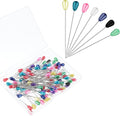 100 PCS Quilting Pins with Colored Heads - 2.2 Inch Long Straight Pins for Fabric, Sewing, Quilting, Corsage, Jewelry & DIY Craft Decoration