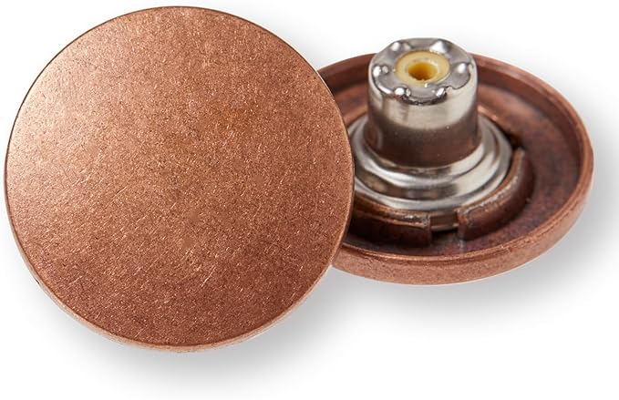 Alloy Jeans Button for Replacement,Super Hard,Quick Install,No Sewing,Skin&Clothes Protected,with Screw and Tool(Copper) 20mm 10pcs