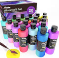 ABEIER Iridescent Acrylic Paint, Set of 20 Chameleon Colors, 8.45 oz/250ml Bottles, Color-shifting, Non-Toxic, High Viscosity, Blendable, Paints on Rocks Crafts Canvas Wood, Fabric, Ceramic & Stone