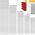 100 Pack Premium Large Eye Needles for Hand Sewing with Needle Threaders, Assorted Sizes, Embroidery Needles for Hand Sewing, Sewing Needles Large Eye, Big Eye Needle