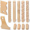 11 Pcs Clay Pottery Tools Kit with 5 Clay Texture Rollers,4 Clay Stamps,2 Foot Shapers Pottery Ribs Trimming | All-in-One Ceramic Carving Set for Clay Molding & Sculpting & Ceramics