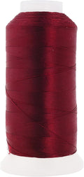 Mandala Crafts Burgundy Heavy Duty Thread - 1500 Yds Tex 90 Bonded Polyester Threads for Sewing Drapery, Jeans, Leather, Hair, Outdoor Marine Upholstery