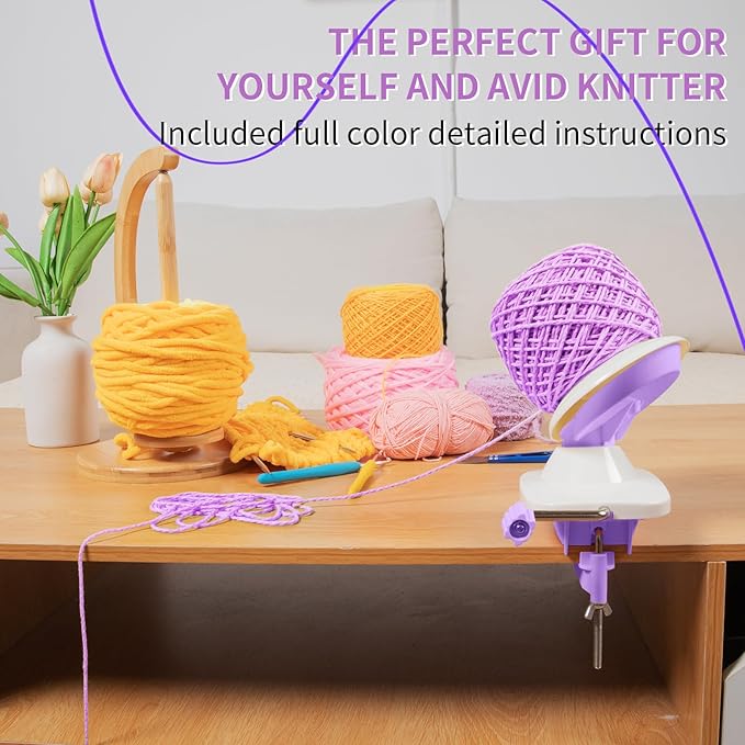 BAPOTH Yarn Winder, Efficient Yarn Winder for Crocheting Make 3.5oz Yarn Cakes, Easy to Use and Install Yarn Ball Winder with Lower Noise, The Helper for Knitting Lover for Yarns Below Size 5