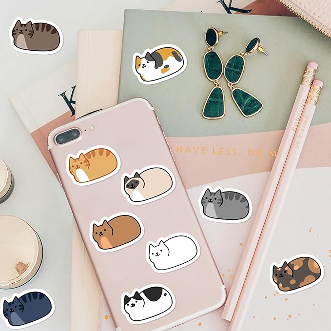 1000 Pcs Cute Animal Stickers Cartoon Sleepy Animals and Kawaii Kitten Stickers Rolls 20 Style Vinyl Waterproof Decorative Decals for Gift Wrapping Scrapbook Laptop Decorations