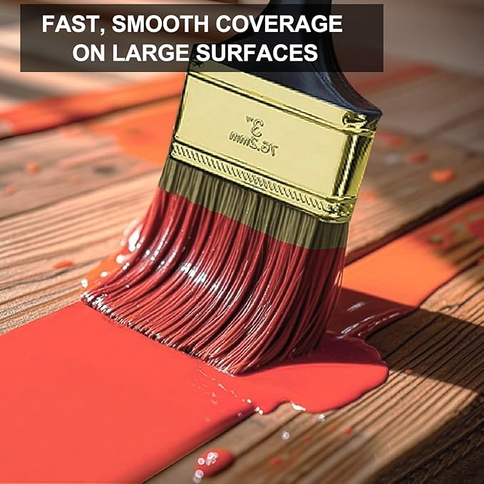Great Andrew Paint Brushes, 30 PCS (2" 3" Flat & 2" Angled) Bulk Paint Brush Pack Multi use, Paint Brushes Set for Walls Fences Trim Home Furniture