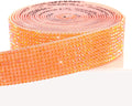 Novani Self Adhesive Rhinestone Ribbon, 0.78 Inch Wide 3 Yards 1 Roll, Orange AB Diamond Bling Strips for DIY Crafts, Glitter Resin Rhinestones Tape for Crafting, Car Decoration