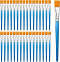 32 Pcs 3/4 Inch Flat Paint Brushes for Acrylic Painting Watercolor Large Acrylic Paint Brush Artist Painting Brush with Wooden Handles for Acrylic, Watercolor, Oil, Crafts, Face Body Art