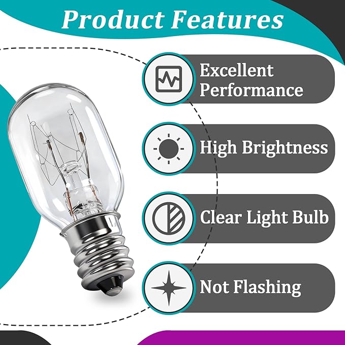 4 Pcs Screw-in Light Bulb Compatible with Brother and Janome Sewing Machines - Sewing Machine Light Bulb 15W 120V #7SCW with E26 Base