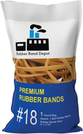 3" x 1/16'' - Size #18 - Rubber Band Depot - Everyday Rubber Bands, Business Bands - Approximately 1,800 Per Bag - 1 Pound Bag