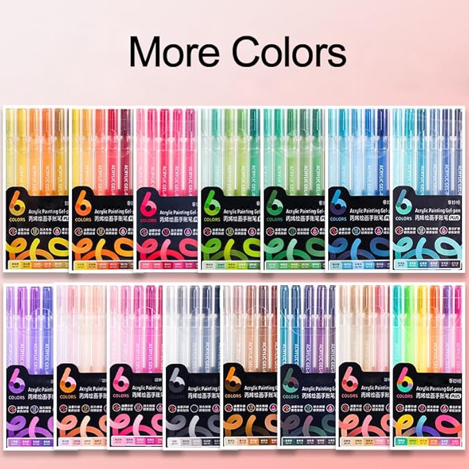 Acrylic Gel Pens for Coloring Books, Quick Dry 6 Pcs 1.0mm Fine Point Gel Marker Pen for Drawing, Journaling Art, Green