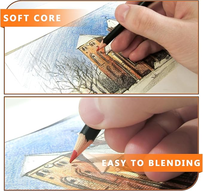 Colored Pencils for Adult Coloring, 72-Color Professional Soft Core Drawing Sketching Shading Pencils Set with Zipper Case, Coloring Pencils for Adults, Artists, Professionals and Colorists