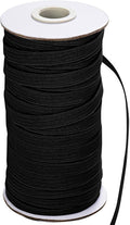 XKDOUS Elastic Band for Sewing, 3/8 Inch 50 Yards Black Knit Elastic Bands High Elastic Cord for Sewing Waistband and Pants Waist