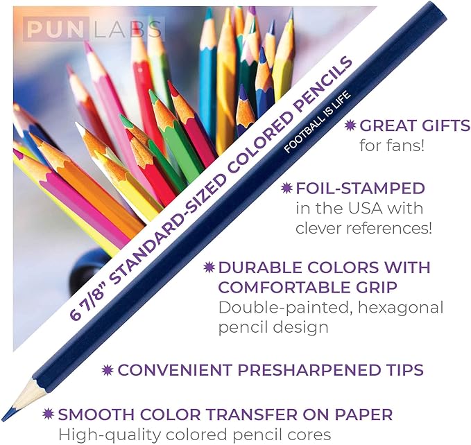 Richmond Till I Dyes Colored Pencil Set – Ted Lasso Inspired Parody Pencils for Fans of the Show – Set of 12 Foil-Stamped Pencils with Clever TV Show References – Fun School Supplies & Gifts