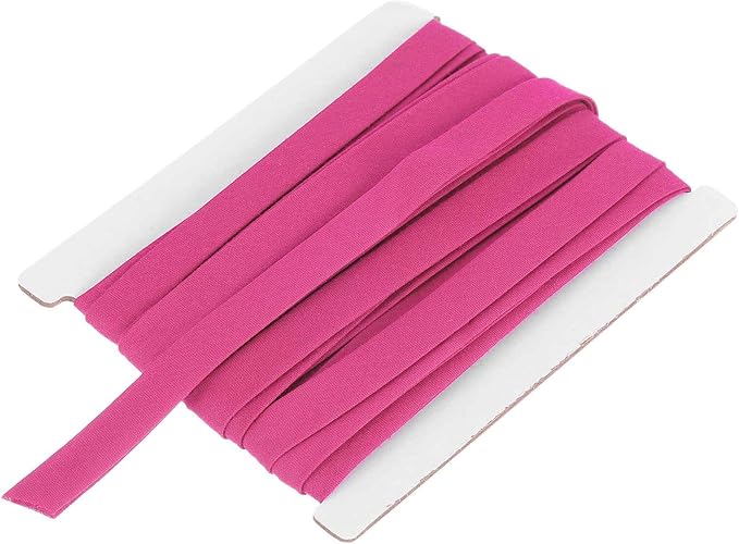 MECCANIXITY 2/5 Inch Double Fold Bias Tape Continuous Bulk Bias Tape for Sewing, Seaming Quilting Hemming Binding Crafts (Rose Red 6 Yards)