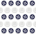 100 Pcs White and Navy Buttons for Sewing 0.5 inch 4-Hole Round Buttons for Uniform 16L Navy Plastic Glossy 10mm Ideal for Workwear School Chef Aprons Pants Jacket Bags Accessories Craft DIY