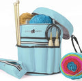 Stitch Happy Knitting Bag, Angel Blue: 7 Pocket Yarn Bag, Knitting Tote, Yarn Storage, Crochet Tote…